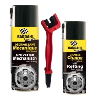 Pack nettoyant - graisse chaînes moto bardahl
